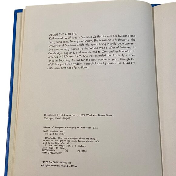 I'm Glad I'm Little Hardcover Kathleen Wulf Preschool Childrens Picture Book 70s - Picture 4 of 7